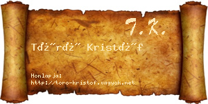Törő Kristóf névjegykártya