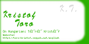 kristof toro business card